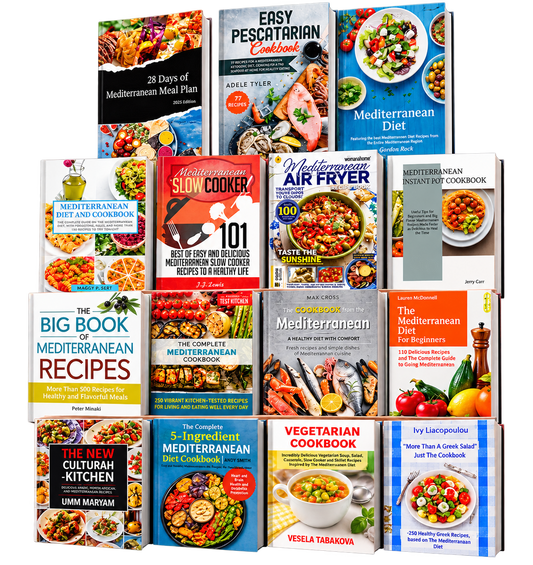 Mediterranean Diet 2026 Complete E-Bundle (+14 Bonus Cook Books & 28-Day Meal Plan)